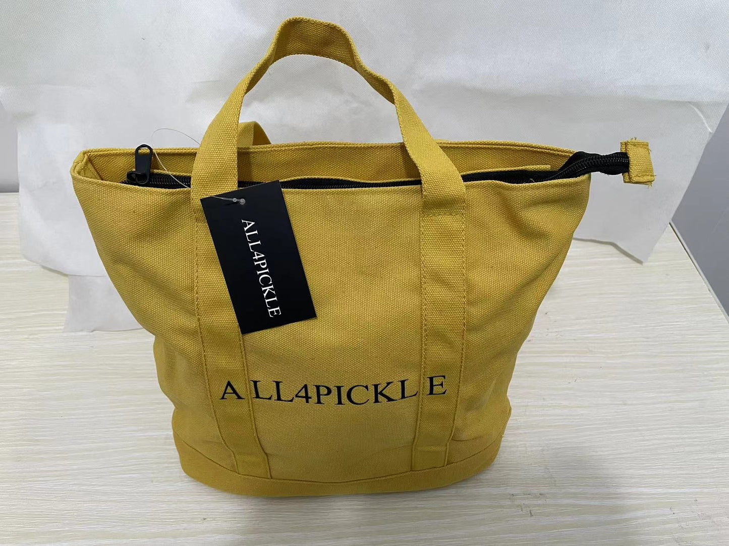 ALL4PICKLE Canvas Tote Bag, Multi-Pocket Hobo Bag