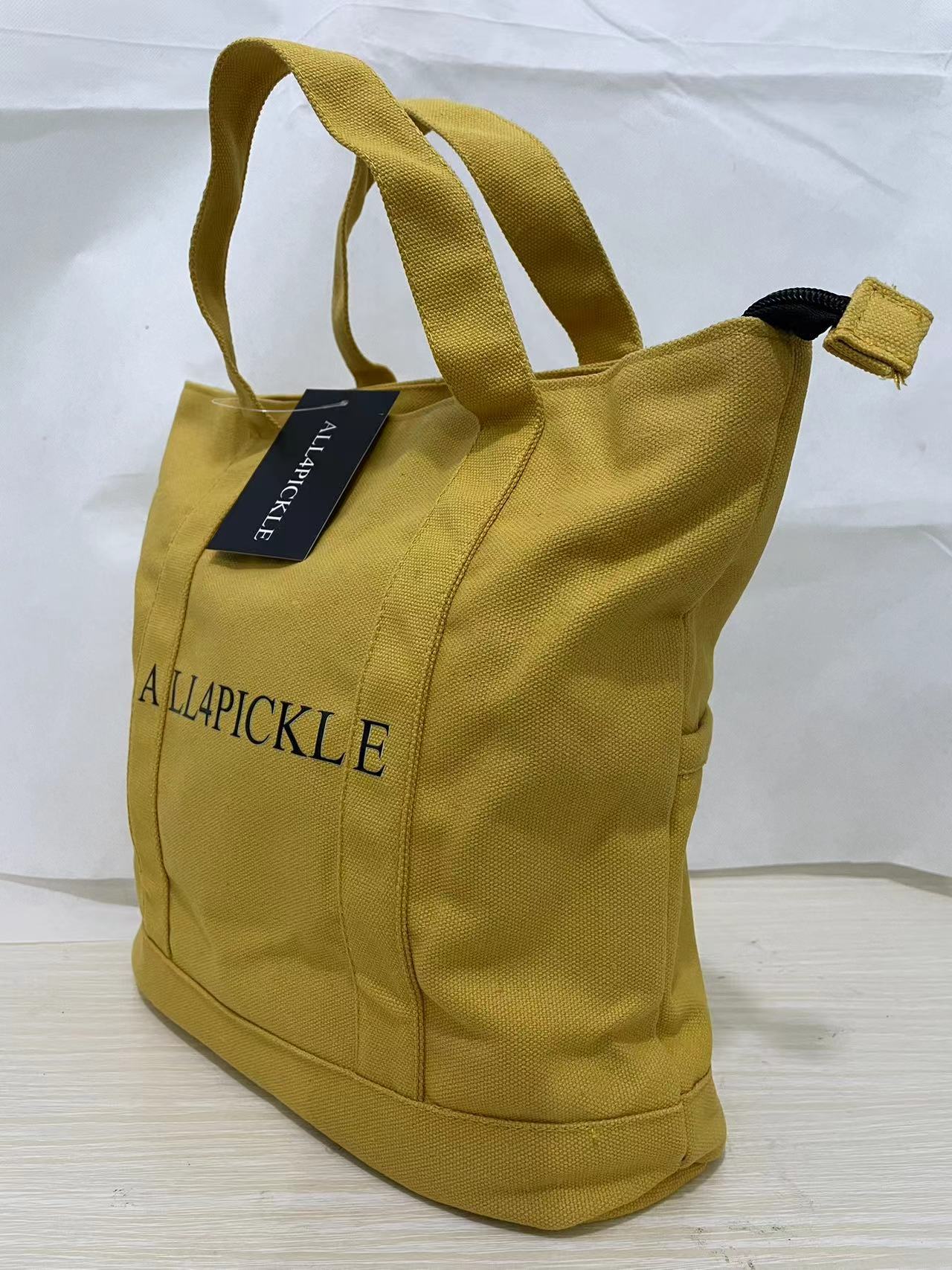 ALL4PICKLE Canvas Tote Bag, Multi-Pocket Hobo Bag