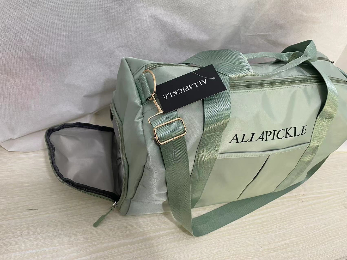 ALL4PICKLE Gym Bag Womens Mens with Shoes Compartment and Wet Pocket